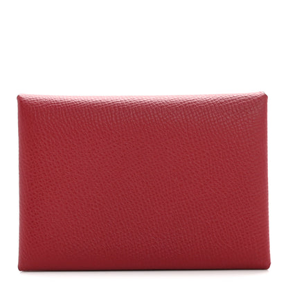 Hermes Epsom Verso Calvi Duo Card Case Rouge Grenat Mauve Sylvestre 1 of 8