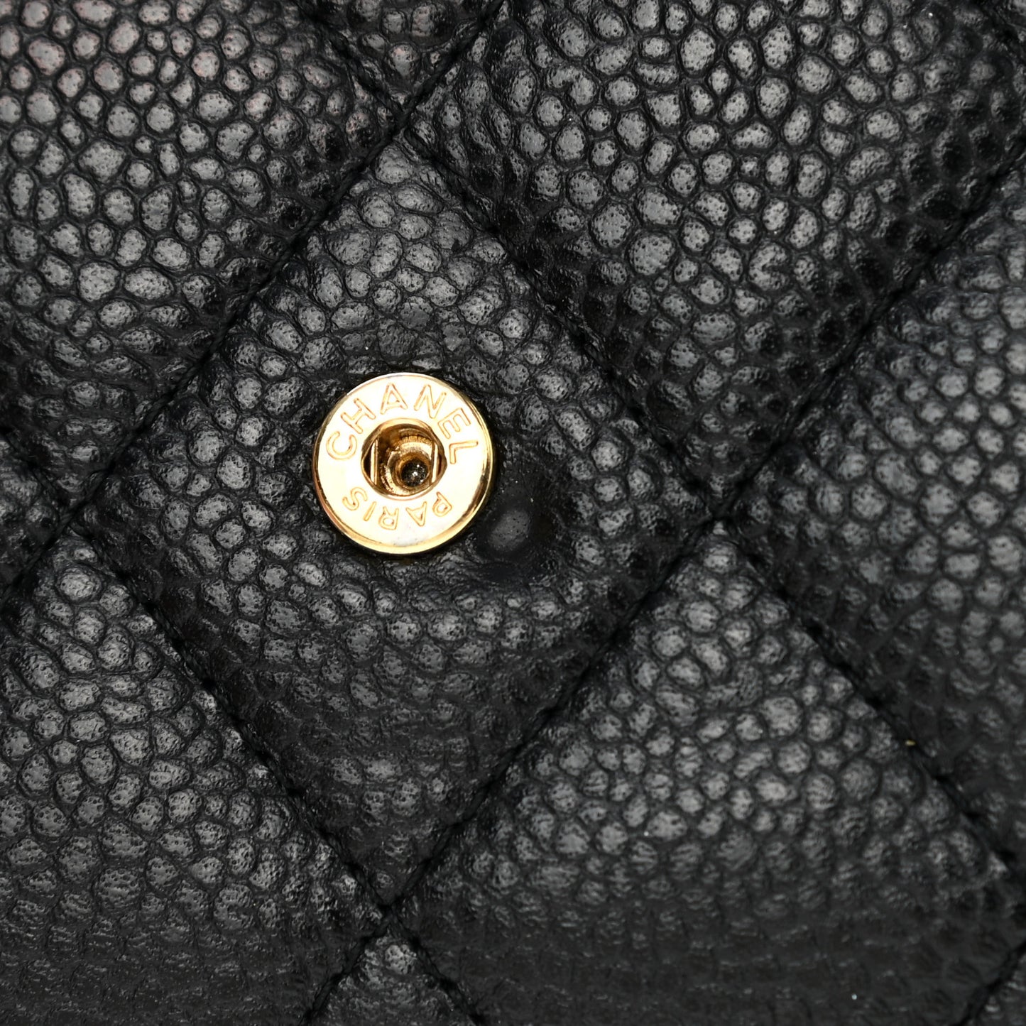 Caviar Quilted Large Flap Wallet Black