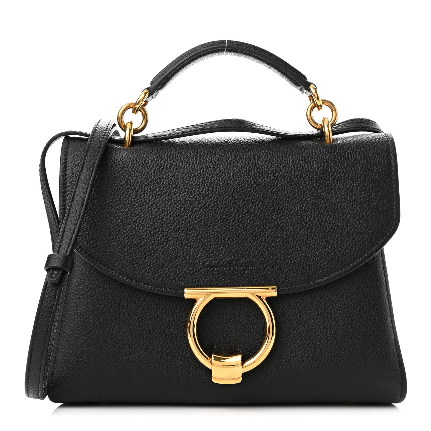 Calfskin Small Margot Top Handle Satchel Black
