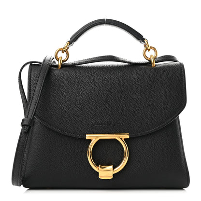 Salvatore Ferragamo Calfskin Small Margot Top Handle Satchel Black 2 of 10