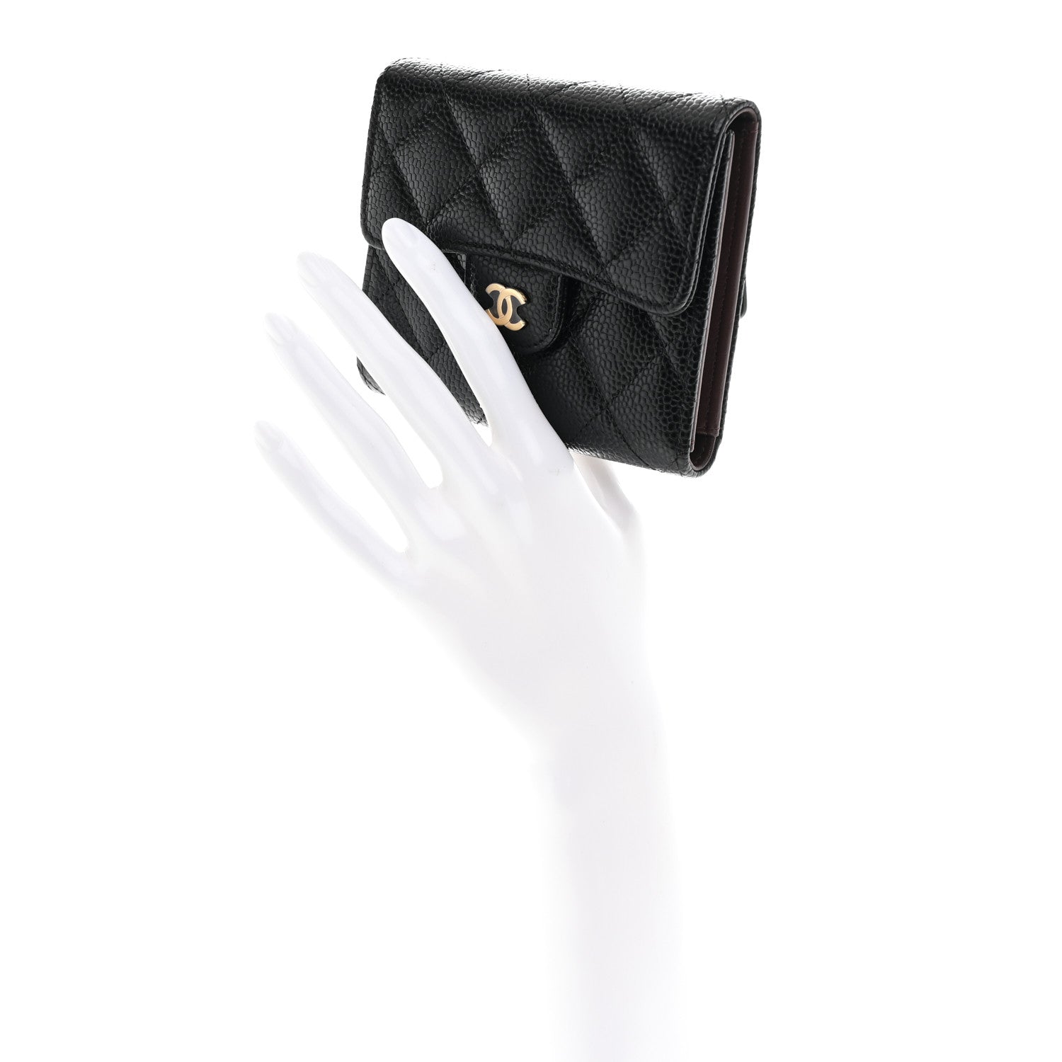 Chanel Caviar Quilted Compact Flap Wallet Black 2 of 9