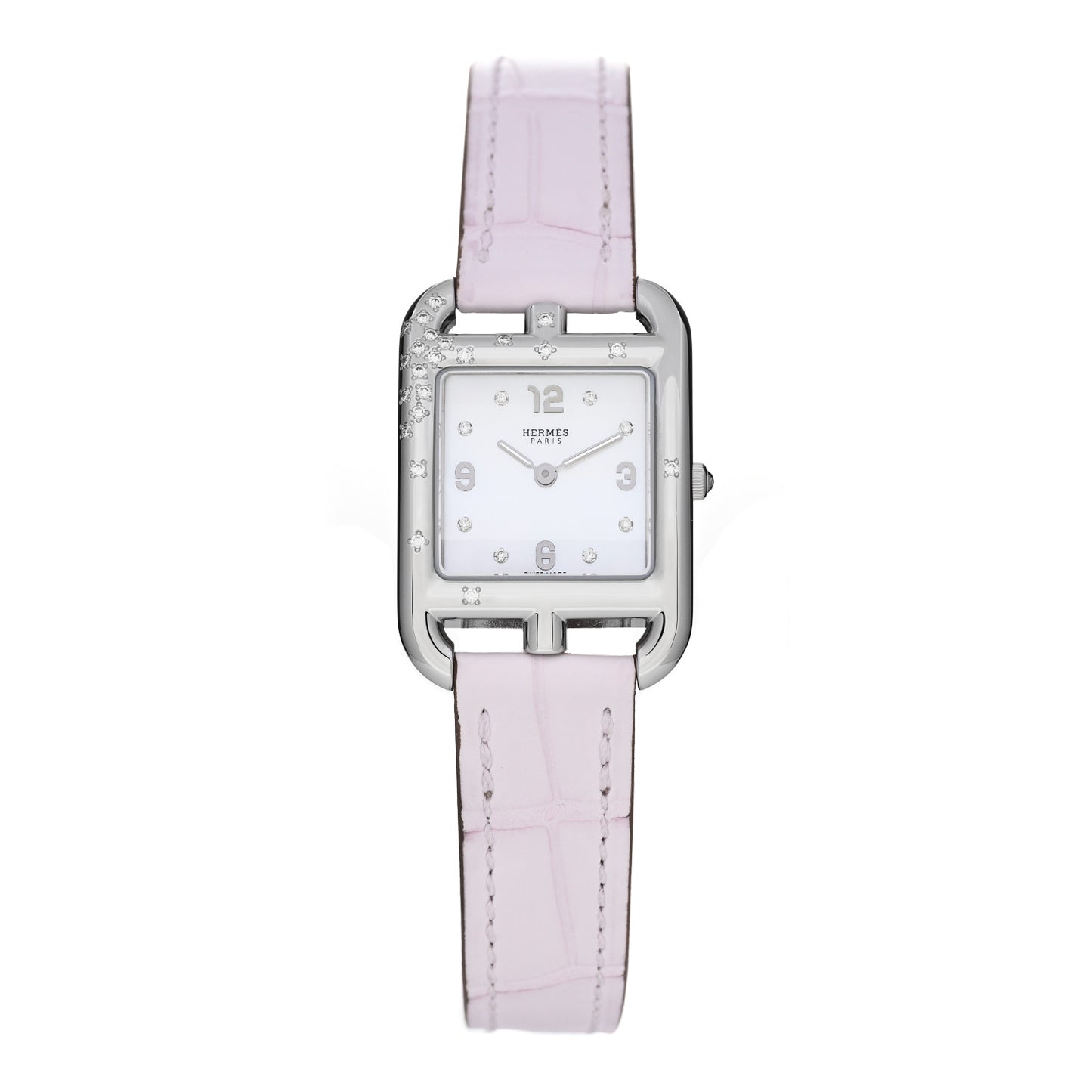 Stainless Steel Alligator Diamond Mother of Pearl 23mm Cape Cod Quartz Watch Mauve Pale