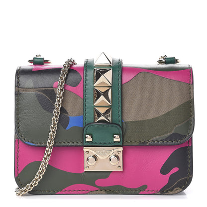 Valentino Garavani Nappa Canvas Camouflage Mini Glam Lock Rockstud Flap Multicolor 1 of 12