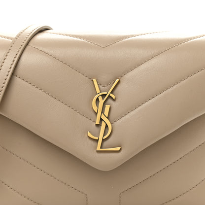 Saint Laurent Calfskin Y Quilted Monogram Toy Loulou Crossbody Bag Dark Beige 8 of 11
