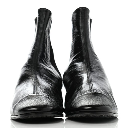 Chanel Patent Lambskin Elastic Short Boots 36.5 Black 2 of 7