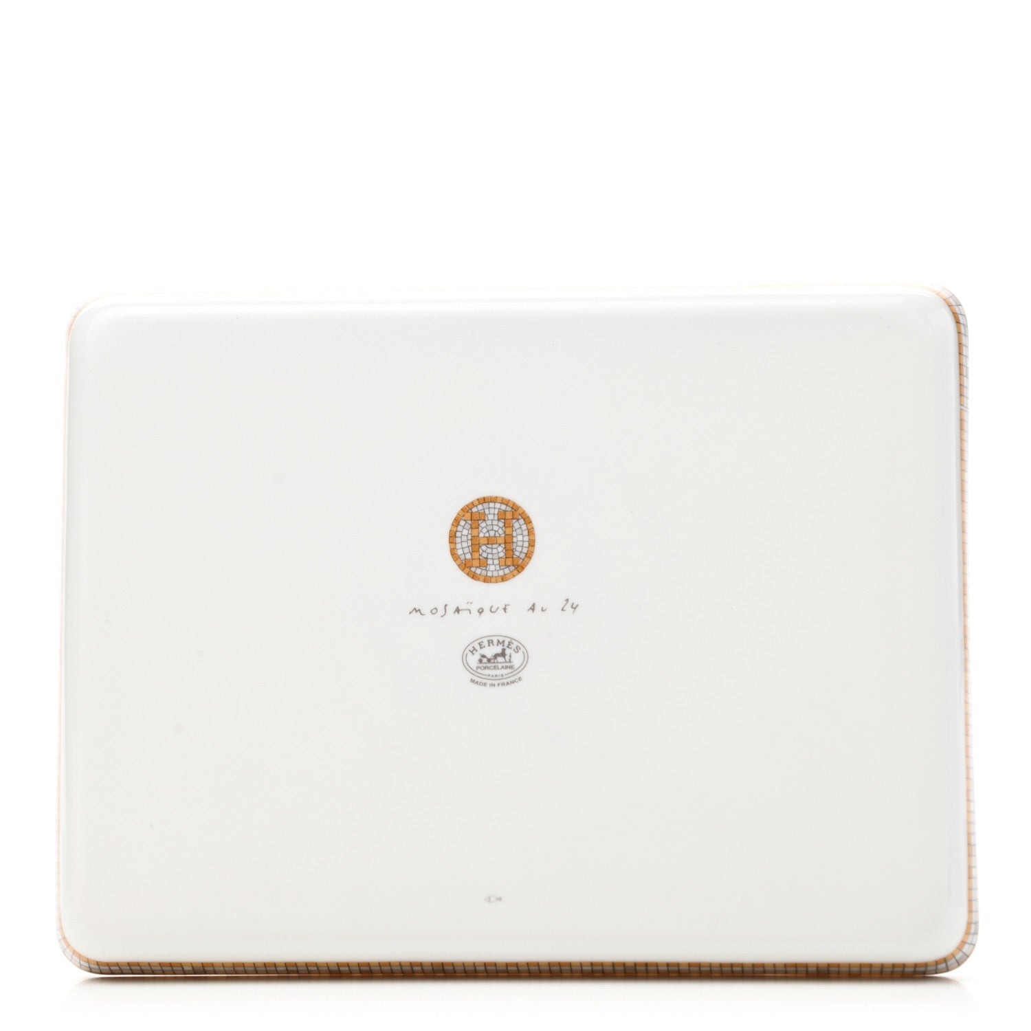 Hermes Porcelain Mosaique au 24 Gold Sushi Plate 3 of 6