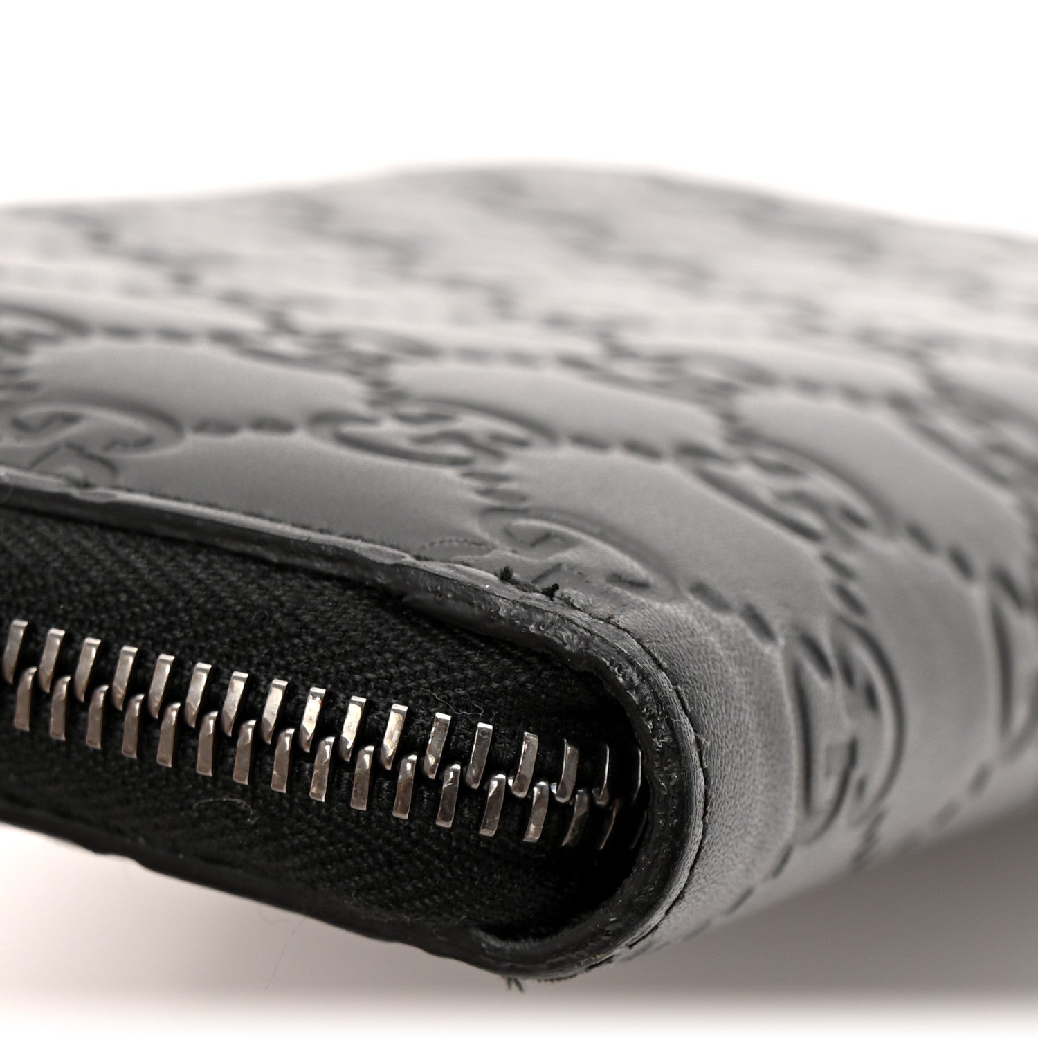 Gucci Guccissima Signature Zip Around Organizer Wallet Black 10 of 10
