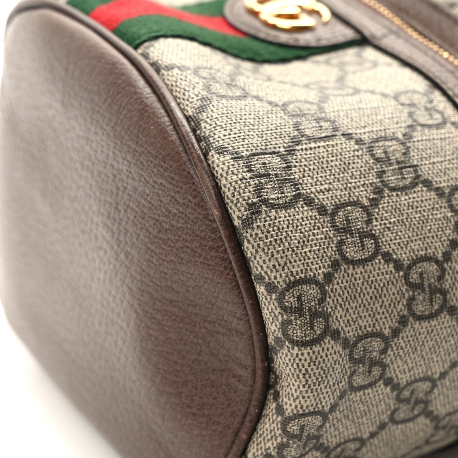 Gucci GG Supreme Monogram Textured Calfskin Web Ophidia Vanity Cosmetic Case Beige Ebony New Acero 10 of 11
