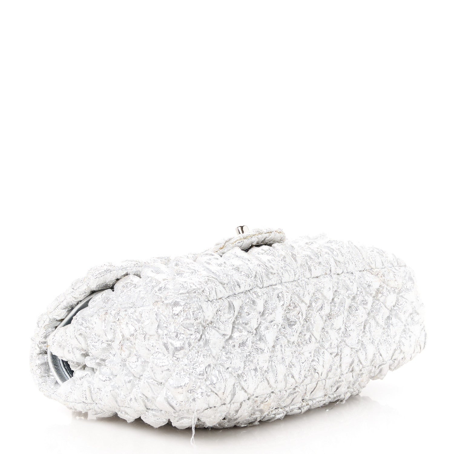 Chanel Metallic Lame Quilted Small Double Flap Silver 4 of 12