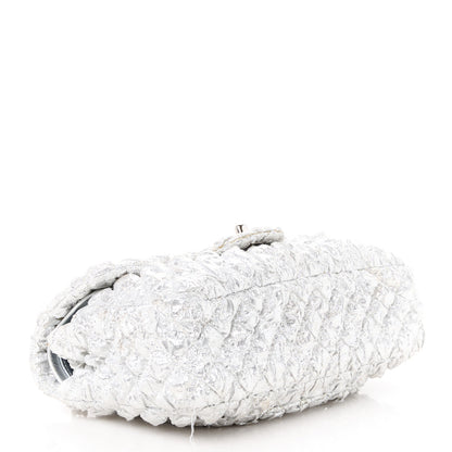 Chanel Metallic Lame Quilted Small Double Flap Silver 4 of 12