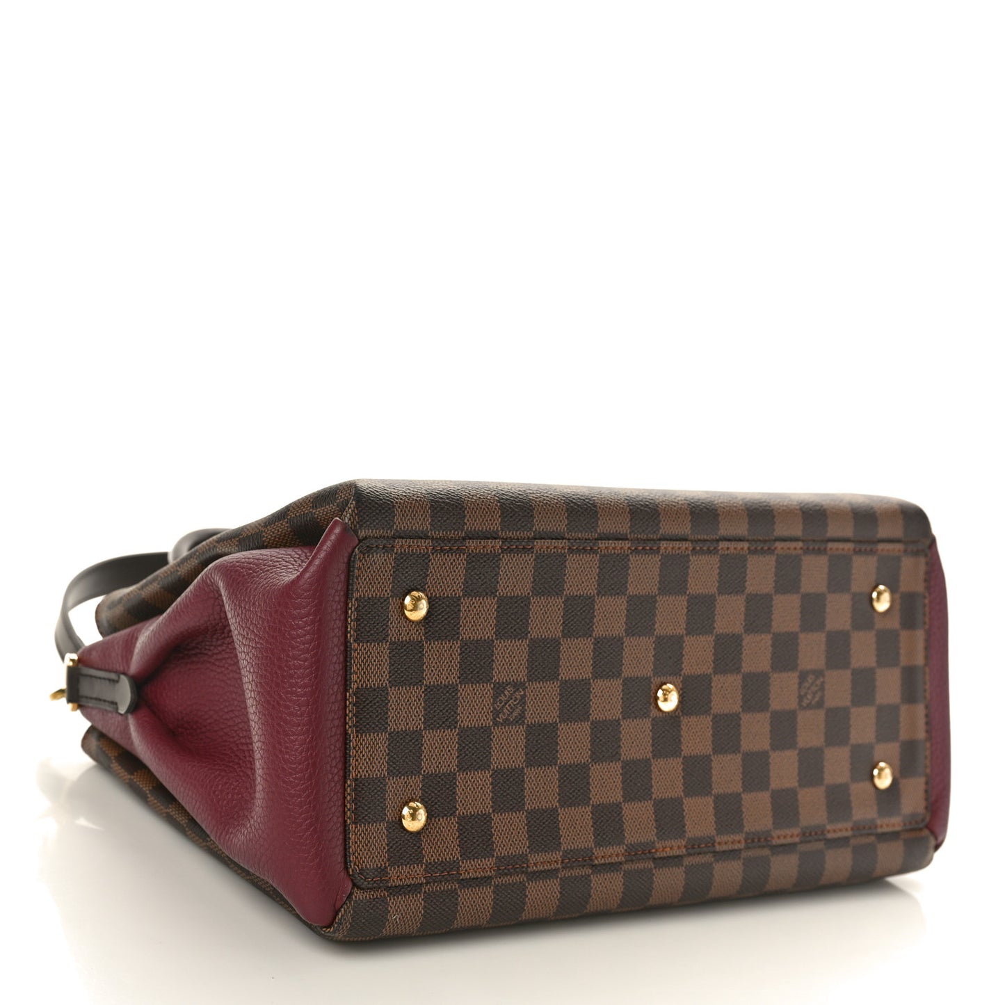 Cuir Taurillon Damier Ebene Normandy Bordeaux