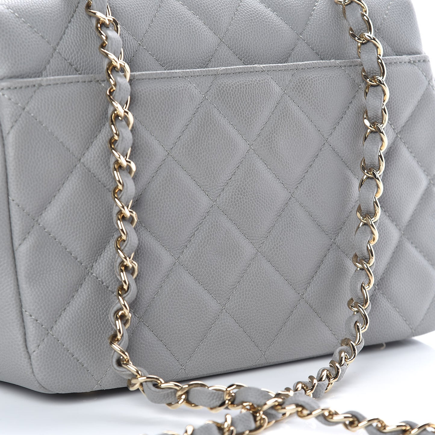 Caviar Quilted Medium Business Affinity Flap Grey