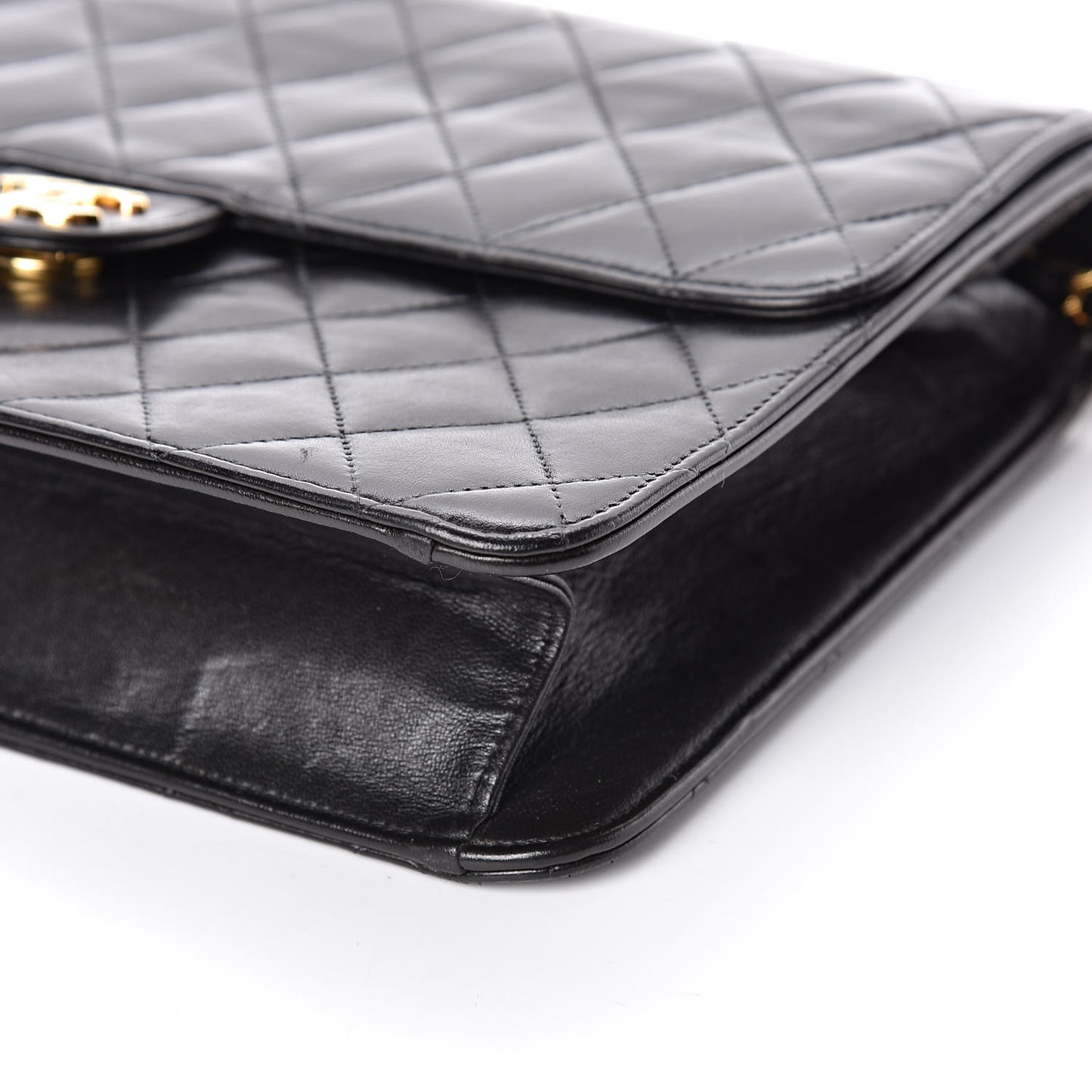Lambskin Quilted Medium Single Flap Black