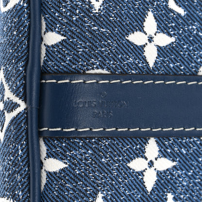 Louis Vuitton Monogram Jacquard Denim Speedy Bandouliere 25 Bleu 7 of 9