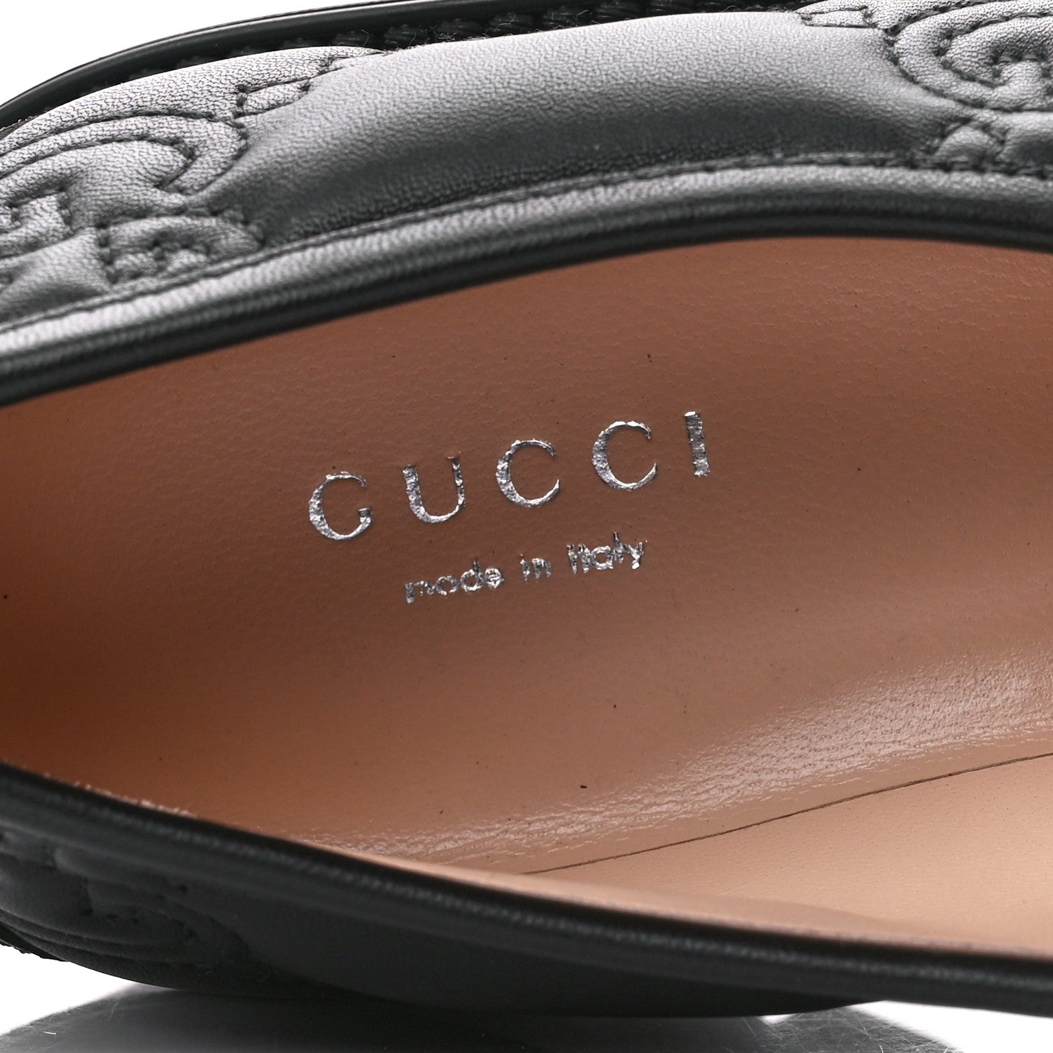 Gucci Nappa Cordovan Lux GG Matelasse Buckled Platform Lug Sole 60mm Loafers 37.5 Black 7 of 9