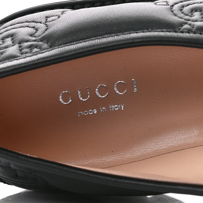 Gucci Nappa Cordovan Lux GG Matelasse Buckled Platform Lug Sole 60mm Loafers 37.5 Black 7 of 9
