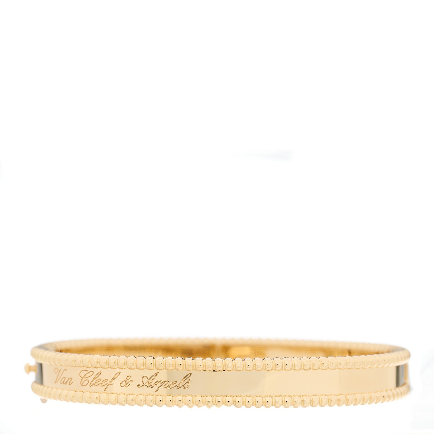 Van Cleef & Arpels 18K Yellow Gold Perlee Signature Bangle Bracelet M 2 of 5