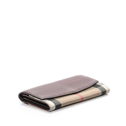 Burberry Grainy Calfskin House Check Continental Wallet Mahogany Red 4 of 7