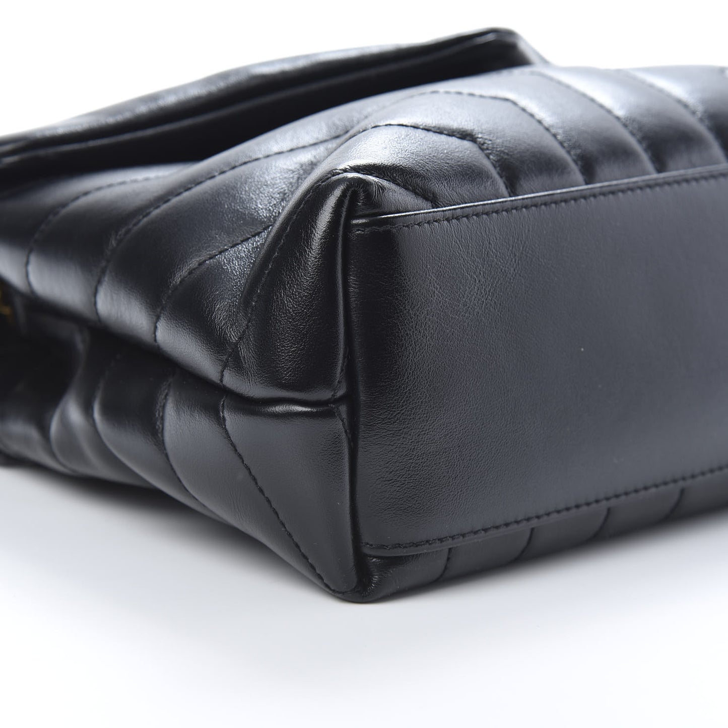 Calfskin Y Quilted Monogram Small Loulou Chain Satchel Black