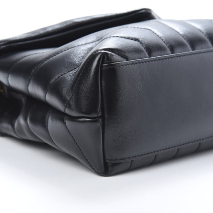 Saint Laurent Calfskin Y Quilted Monogram Small Loulou Chain Satchel Black 8 of 12