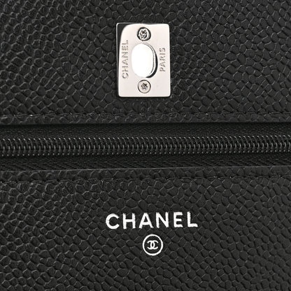 Chanel Caviar Quilted CC Turnlock Wallet On Chain WOC Black 6 of 11