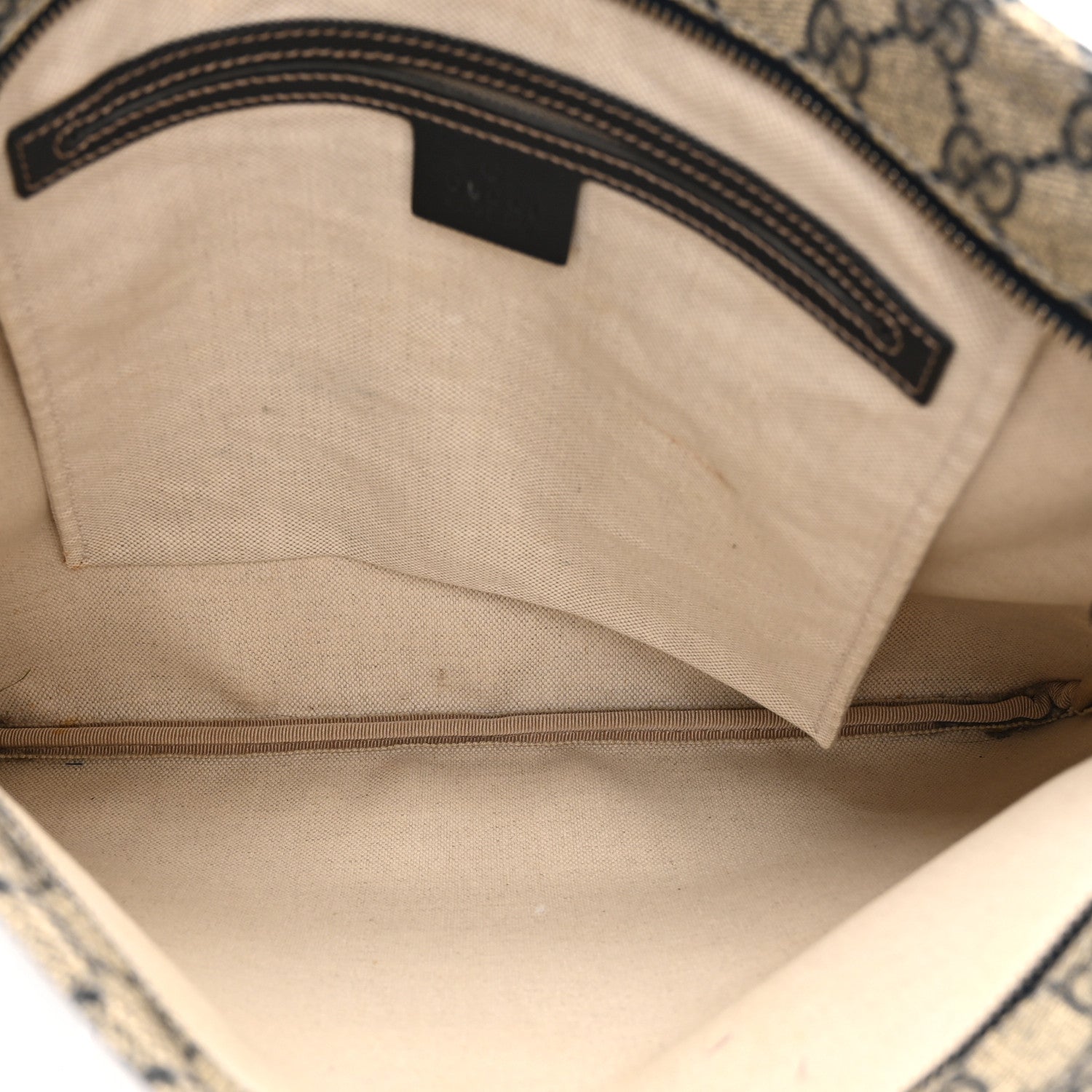Gucci GG Plus Monogram Large Flat Messenger Bag Beige Blue 5 of 13