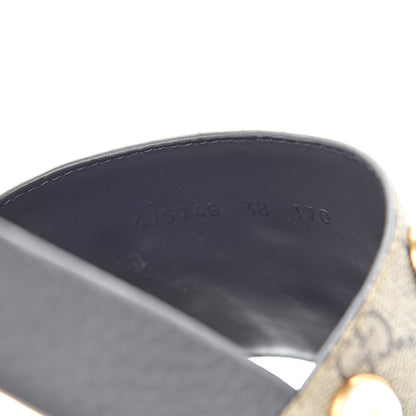Gucci GG Supreme Monogram Pearls Slide Sandals 38 Beige 9 of 13