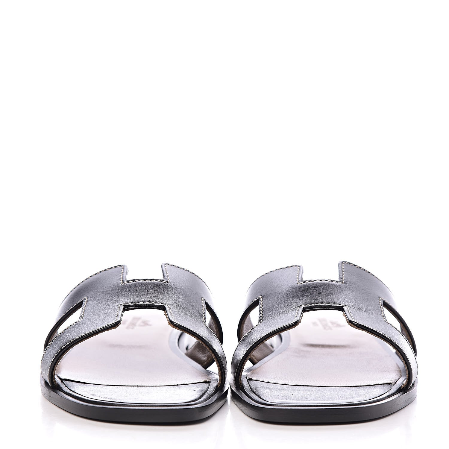Hermes Box Calfskin Oran Sandals 36 Black 2 of 10