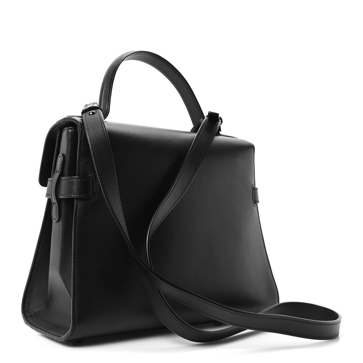 Delvaux Calfskin MM Tempete Satchel Black 4 of 11