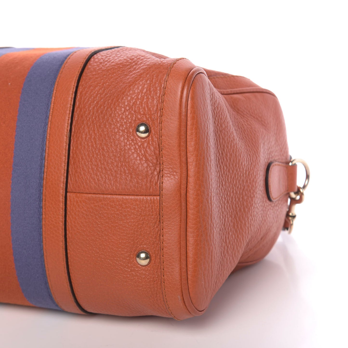 Calfskin Vintage Web Medium Boston Orange Blue