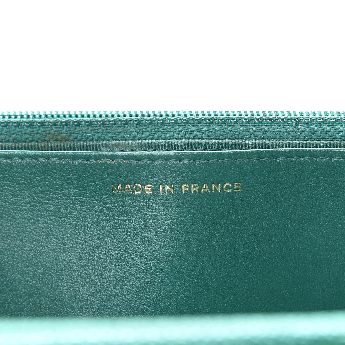 Metallic Caviar Quilted Wallet On Chain WOC Green