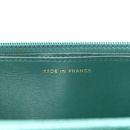 Chanel Metallic Caviar Quilted Wallet On Chain WOC Green 7 of 12