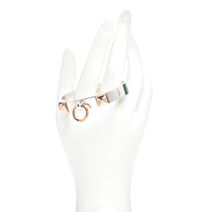 Hermes Sterling Silver 18K Rose Gold PM Collier De Chien Bracelet SH 2 of 5