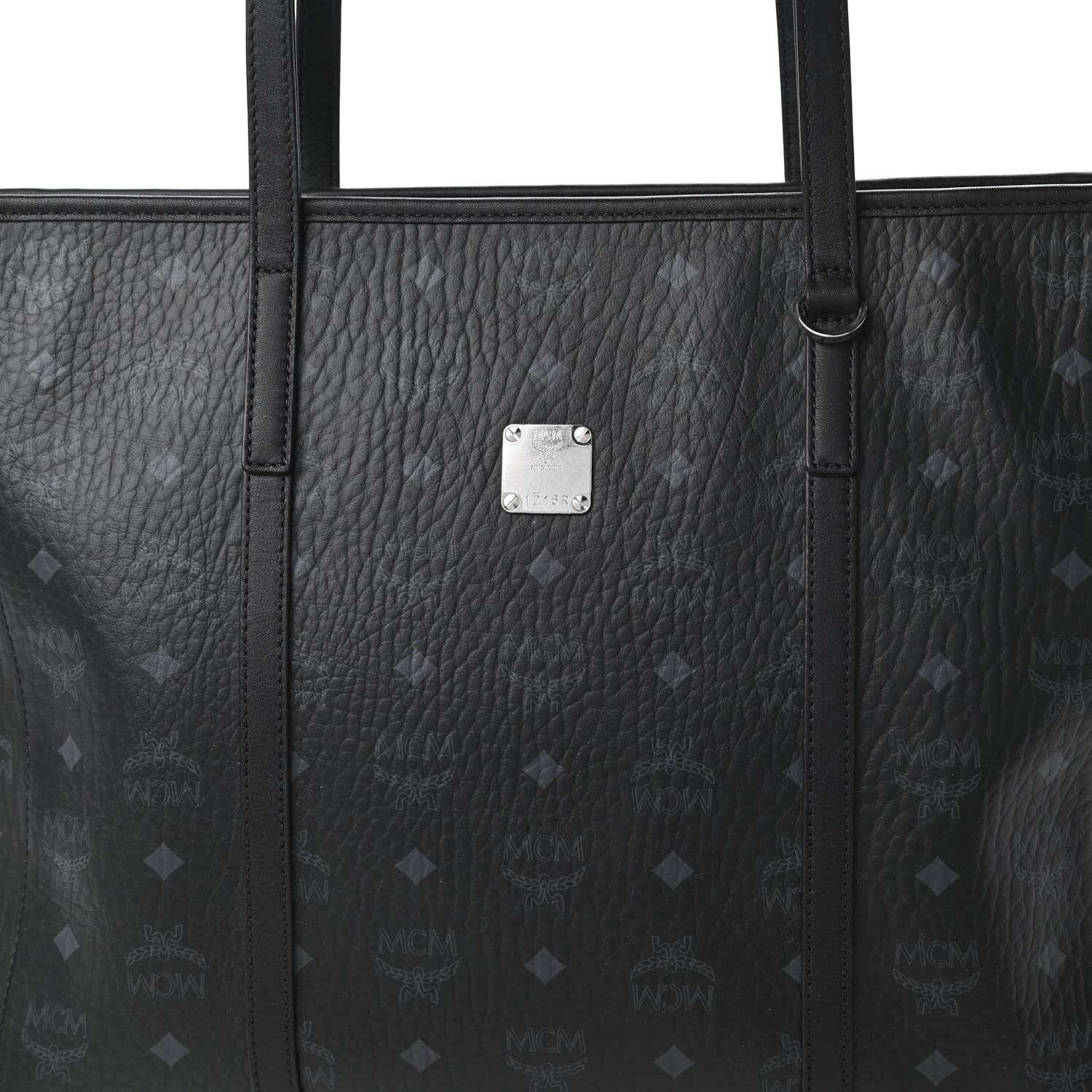 MCM Visetos Toni Shopper Tote Black 10 of 10