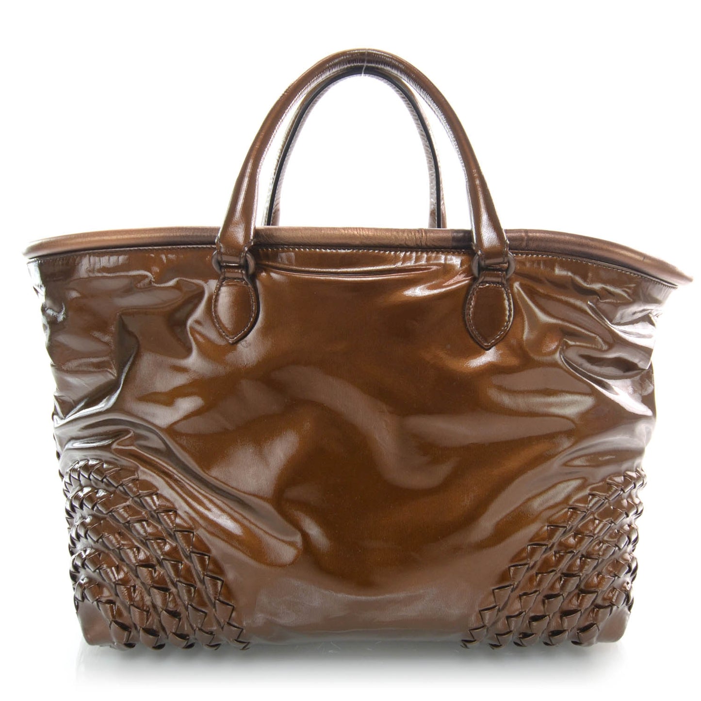 Vernice Grosgrain Intrecciato Tote Copper