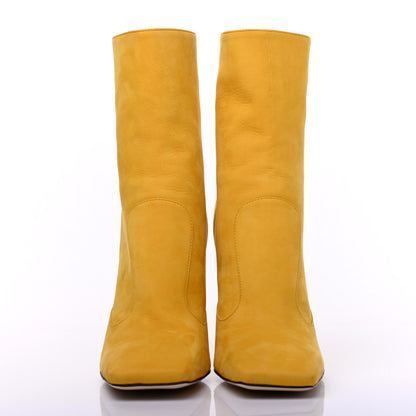 Fendi Nubuck FFreedom High Heel Ankle Boots 36 Yellow 2 of 11