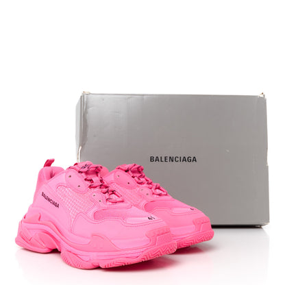 Balenciaga Fabric Mesh Womens Triple S Sneakers 41 Pink 9 of 9