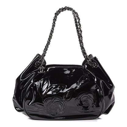 Chanel Patent Camellia Shoulder Bag Black 1 of 14