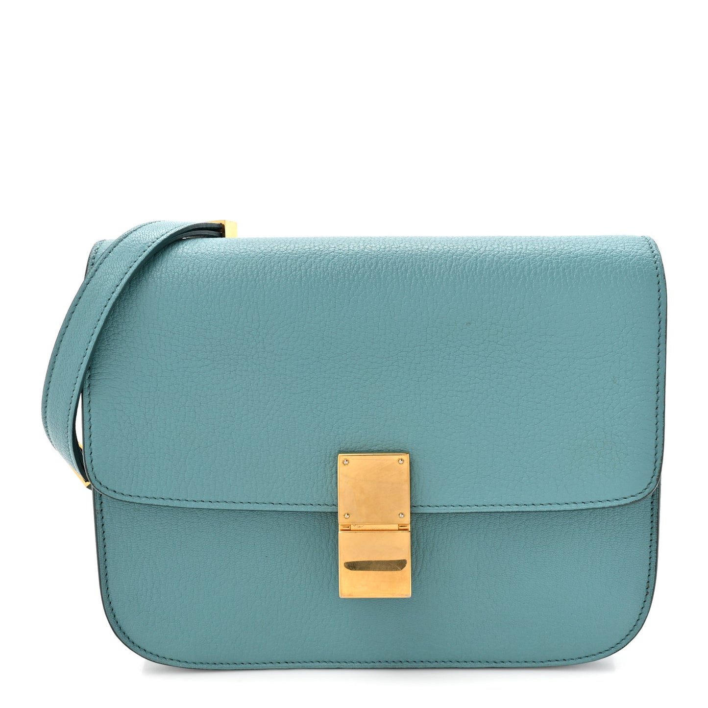 Goatskin Medium Classic Box Flap Bag Antarctic