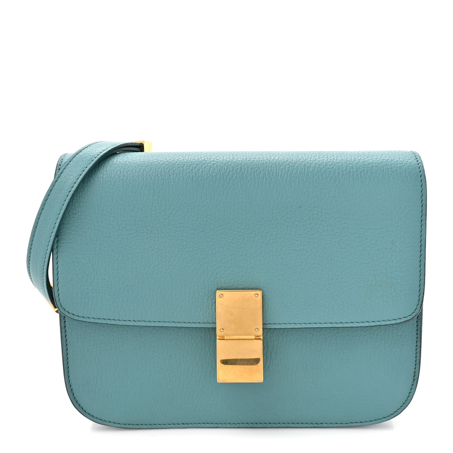 Celine Goatskin Medium Classic Box Flap Bag Antarctic 1 of 18