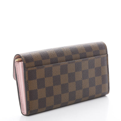 Louis Vuitton Damier Ebene Sarah Wallet NM Rose Ballerine 2 of 5