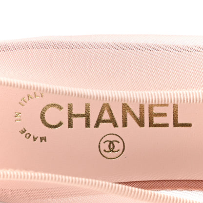 Chanel Mesh Grosgrain CC Cap Toe Ballerina Flats 41 Light Pink Dark Pink 8 of 9