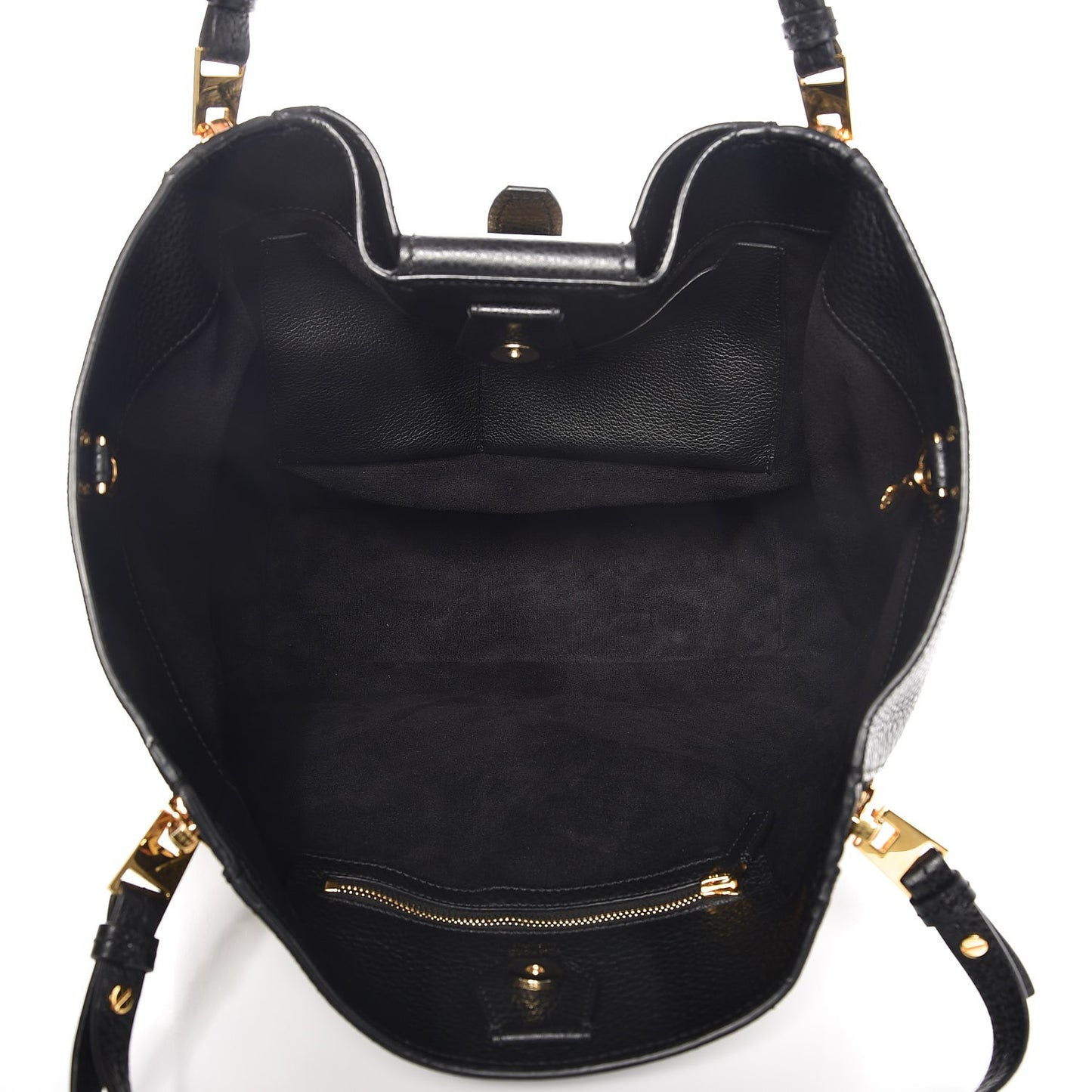 Grained Calfskin Sedgwick Medium Zipper Tote Black