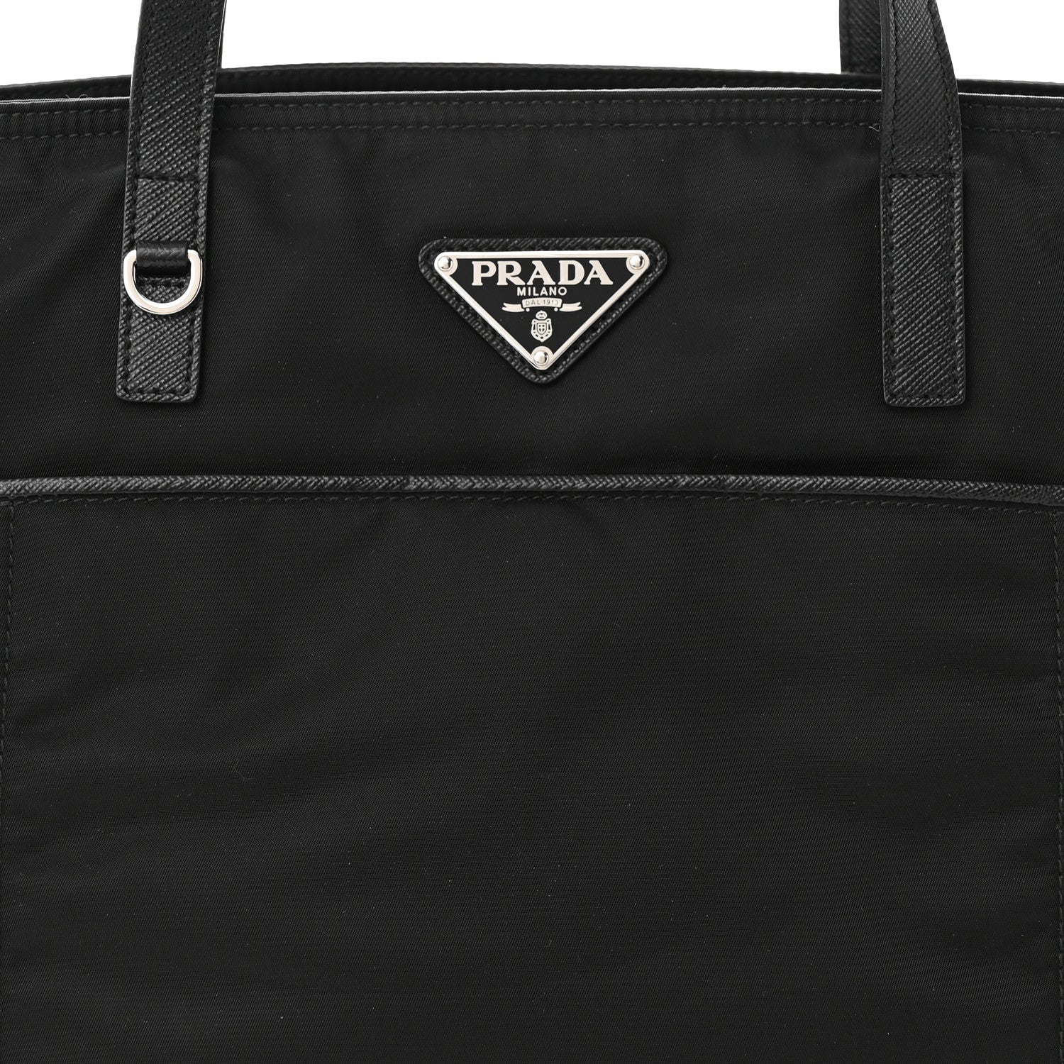 Prada Tessuto Nylon Saffiano Tote Black 9 of 15