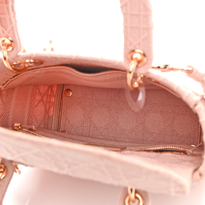 Christian Dior Canvas Embroidered Cannage Medium Lady D-Lite Pink 5 of 14