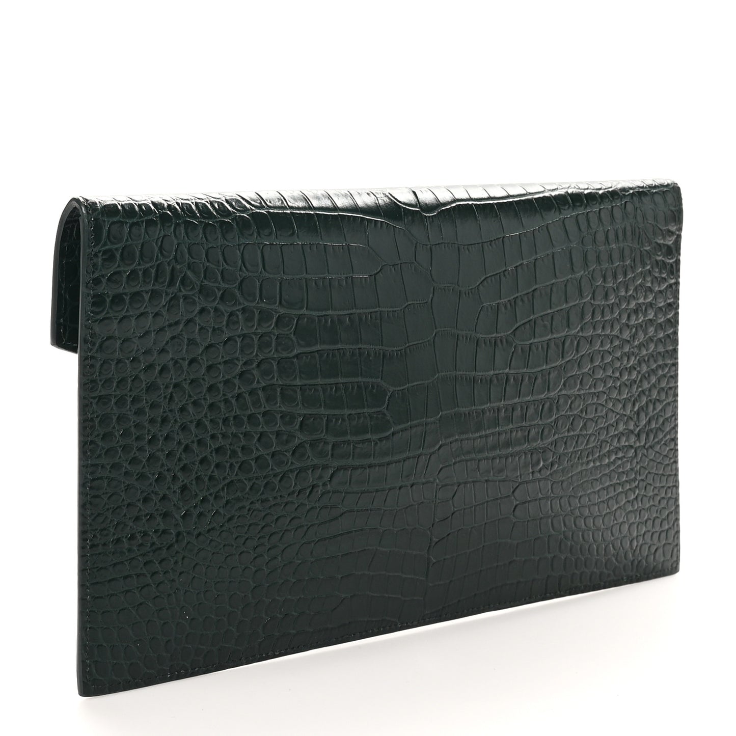 Calfskin Crocodile Embossed Uptown Monogram Pouch Mint