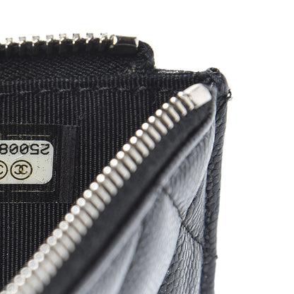 Chanel Iridescent Caviar Quilted Classic Zip Pouch Black 6 of 10