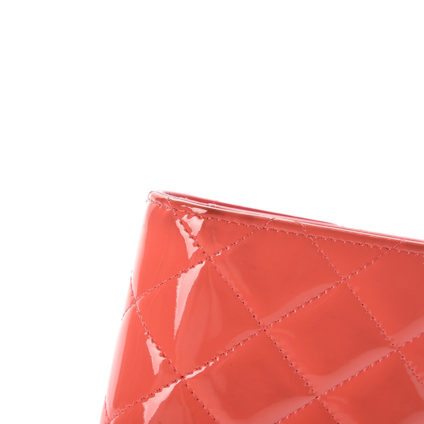 Patent Calfskin Quilted Large Flap Wallet Dark Pink