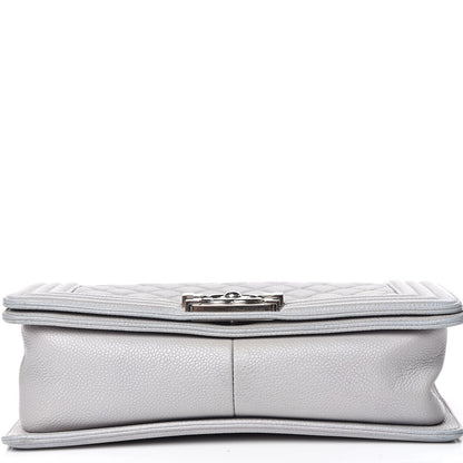 Chanel Iridescent Caviar Quilted Medium Boy Flap Light Grey 13 of 13
