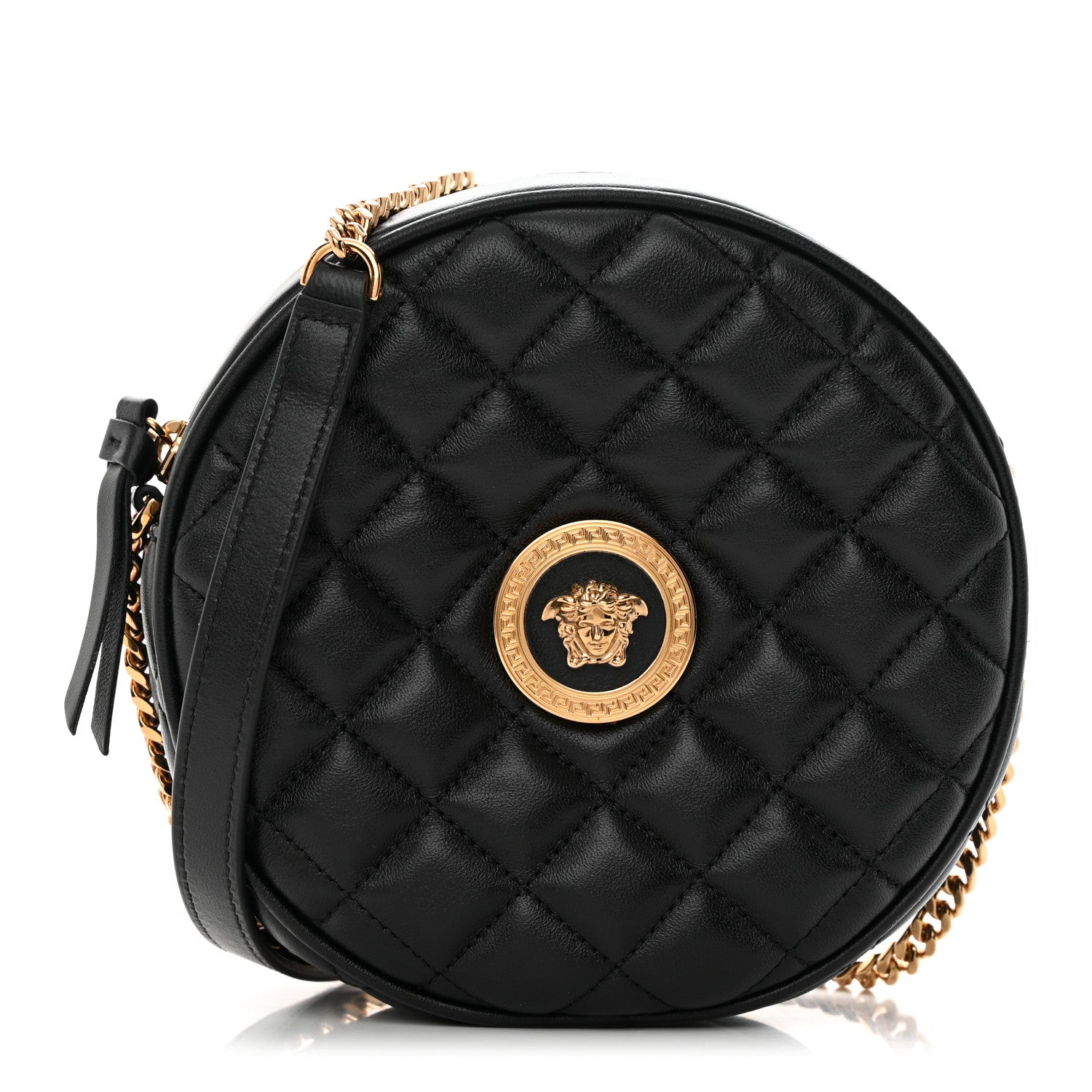 Versace Nappa Quilted Medusa Round Camera Bag Black 1 of 11
